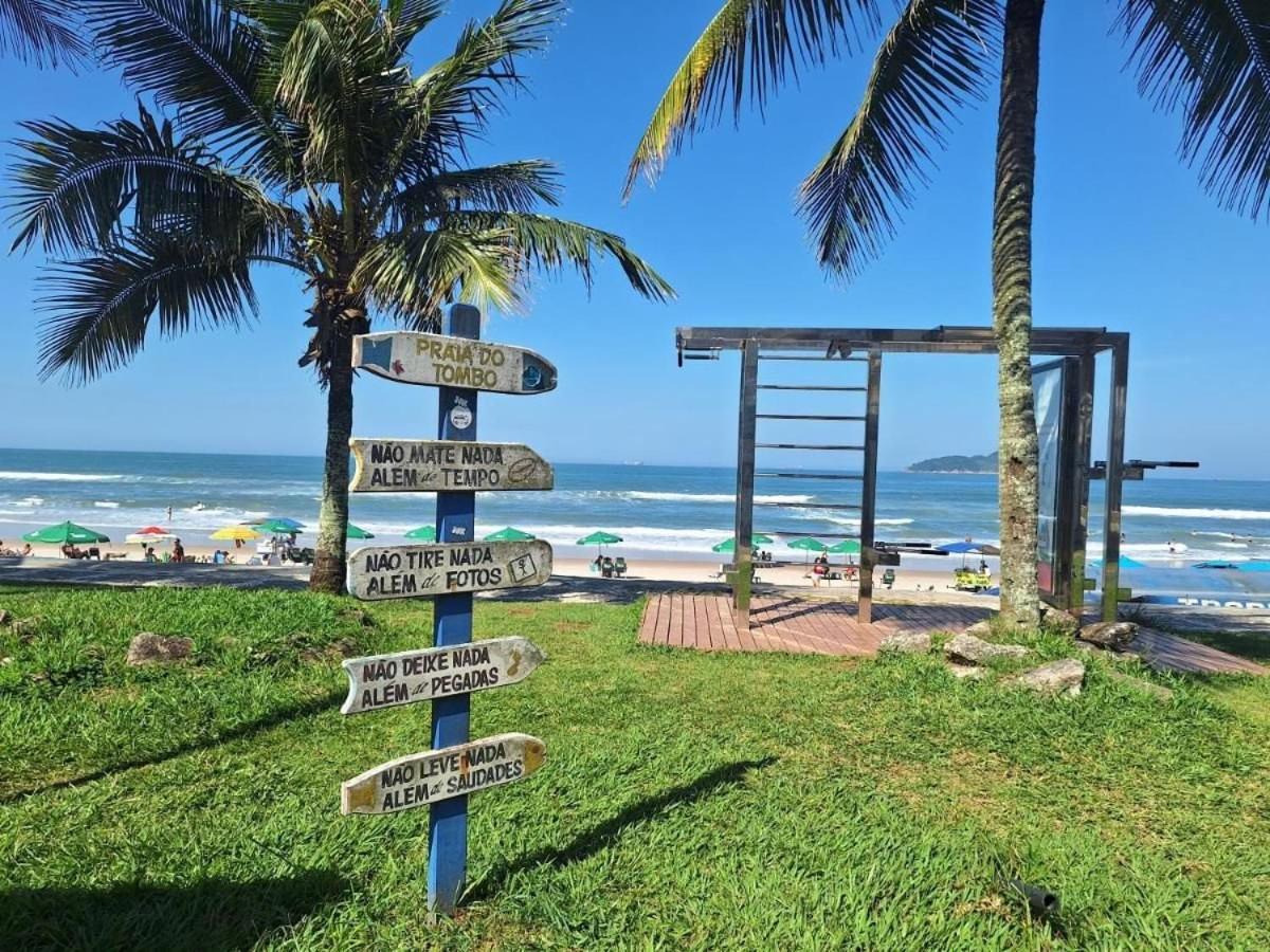 גוארויה 1E-Pe Na Areia Da Praia Do Tombo, 3 Quartos, Ar Cond, 2 Banheiros+Roupas De Cama מראה חיצוני תמונה